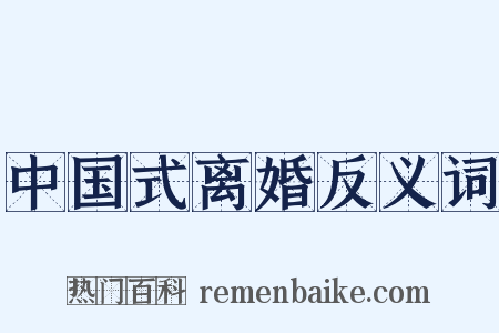 中国式离婚反义词是什么意思的图片